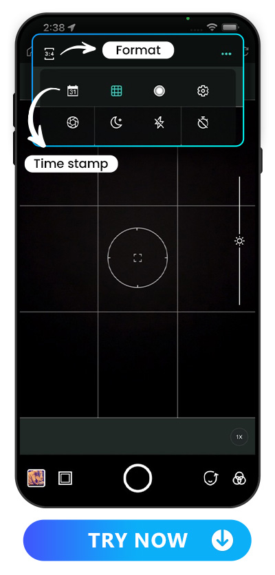 camera UI of PhotoDirector